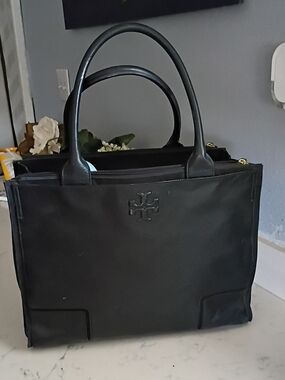 Tory Burch Black Leather Tote Bag